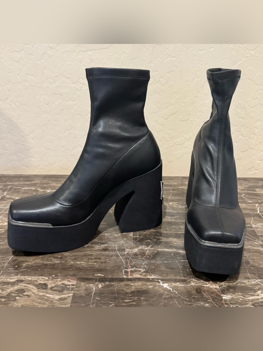 Naked Wolfe Illuminate Faux Leather Sock Platform Boots - Picture 14 of 14